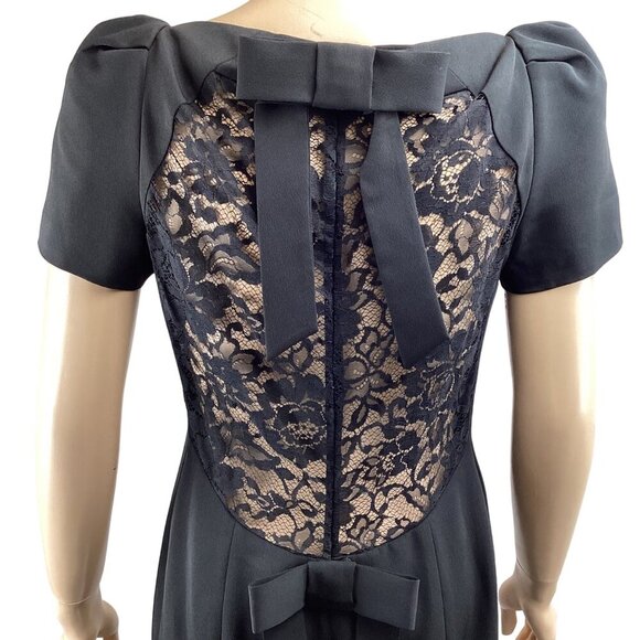 Robert Rodriguez Black‎ Dress Size 6 With Lace Back & Bow Details Short Sleeves - Picture 10 of 10